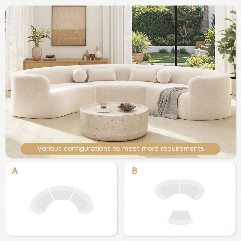 Merax Modular Sectional Sofa with Tool-Free Vacuum Compression, Chenille Fabric image number 5