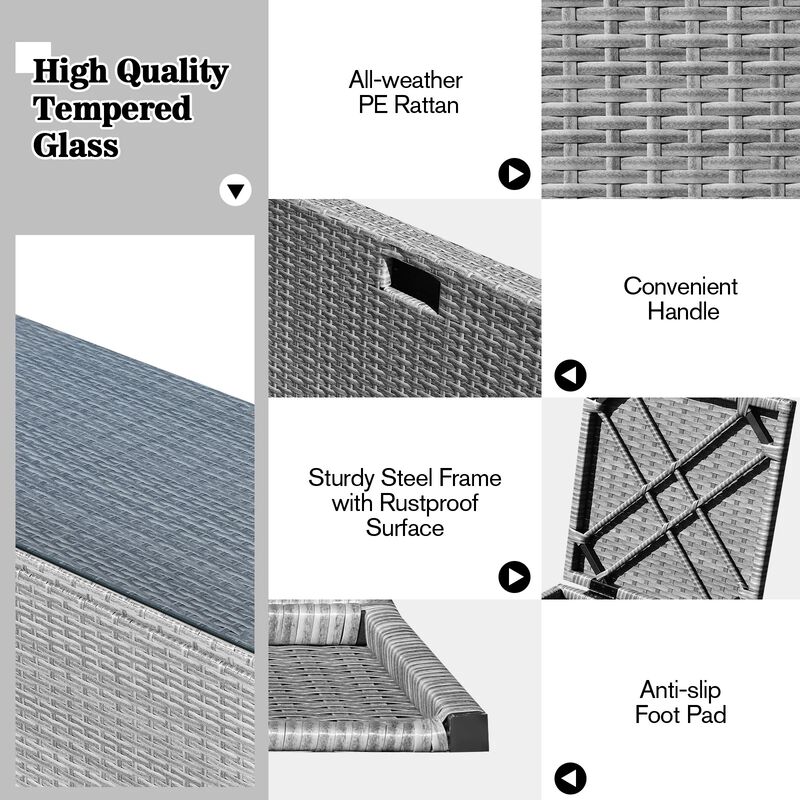 Mondawe 9 Pieces Outdoor Patio Furniture Set with 32-Inch Propane Fire Pit Table