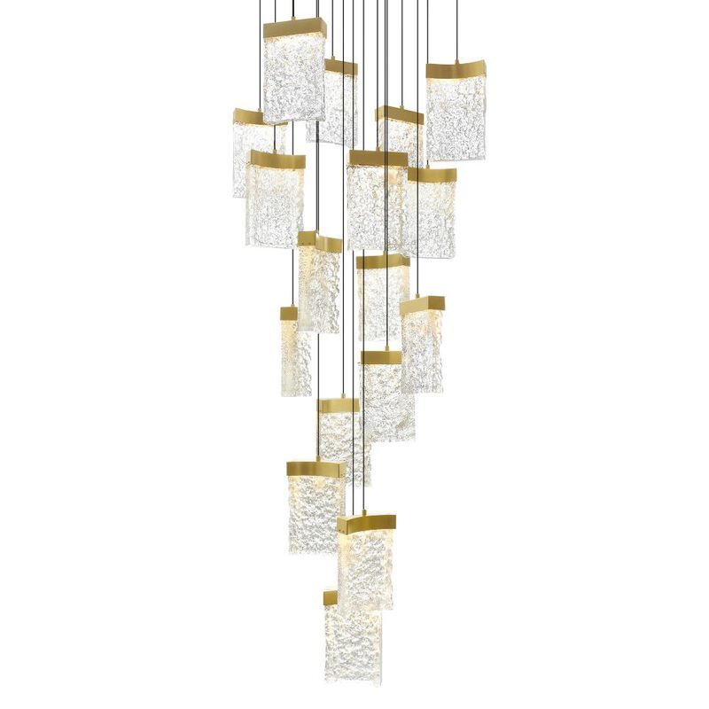 Lava Integrated LED Brass Chandelier