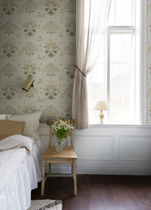 Elda Olive Delicate Daisies Wallpaper (Set of 2)
