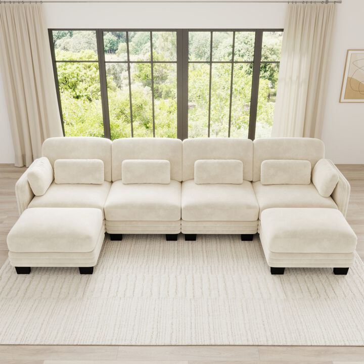 Dresok Chenille U-Shaped Modular Sectional Sofa