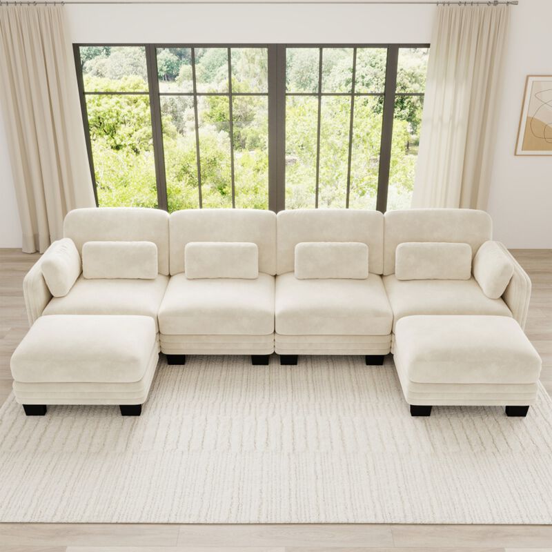 Dresok Chenille U-Shaped Modular Sectional Sofa image number 1
