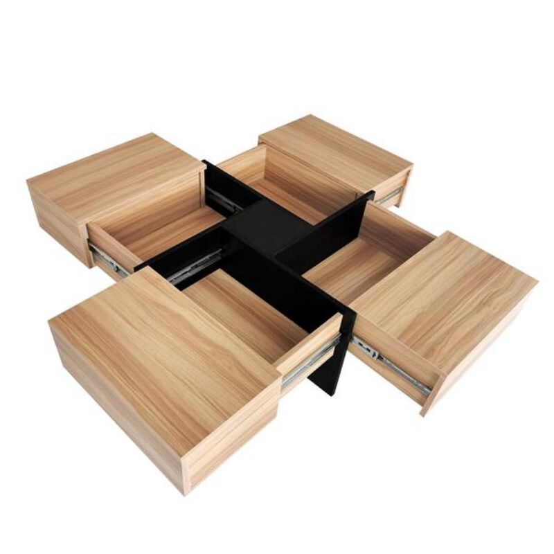 Unique Coffee Table with 4 Hidden Storage Compartments Modern & Functional Living Room Table