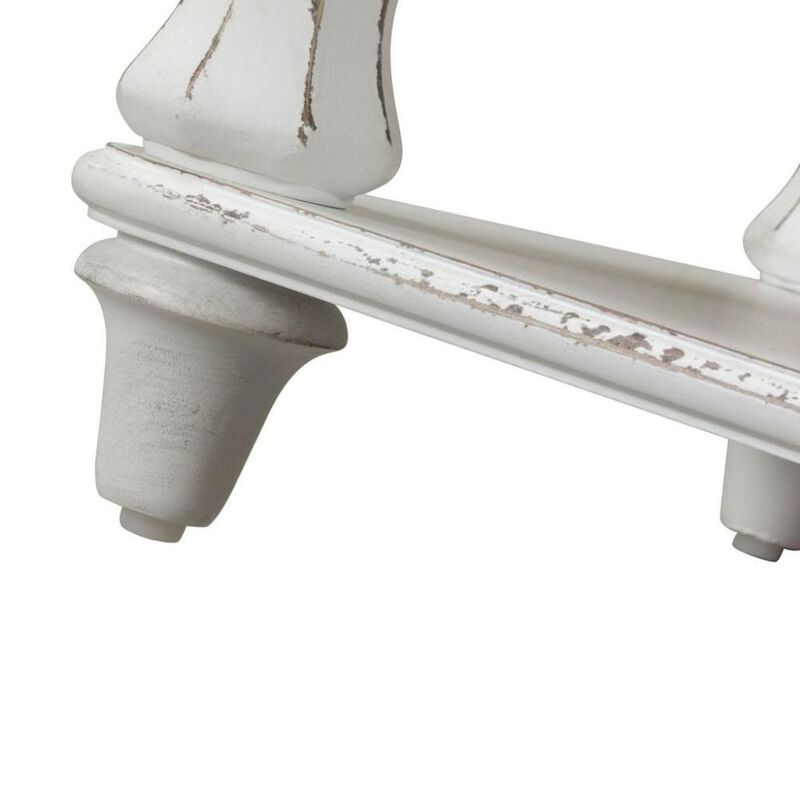 Liberty Furniture White Antique Bedroom Bench With Storage Shelf, End of Bed Accent Seat image number 7