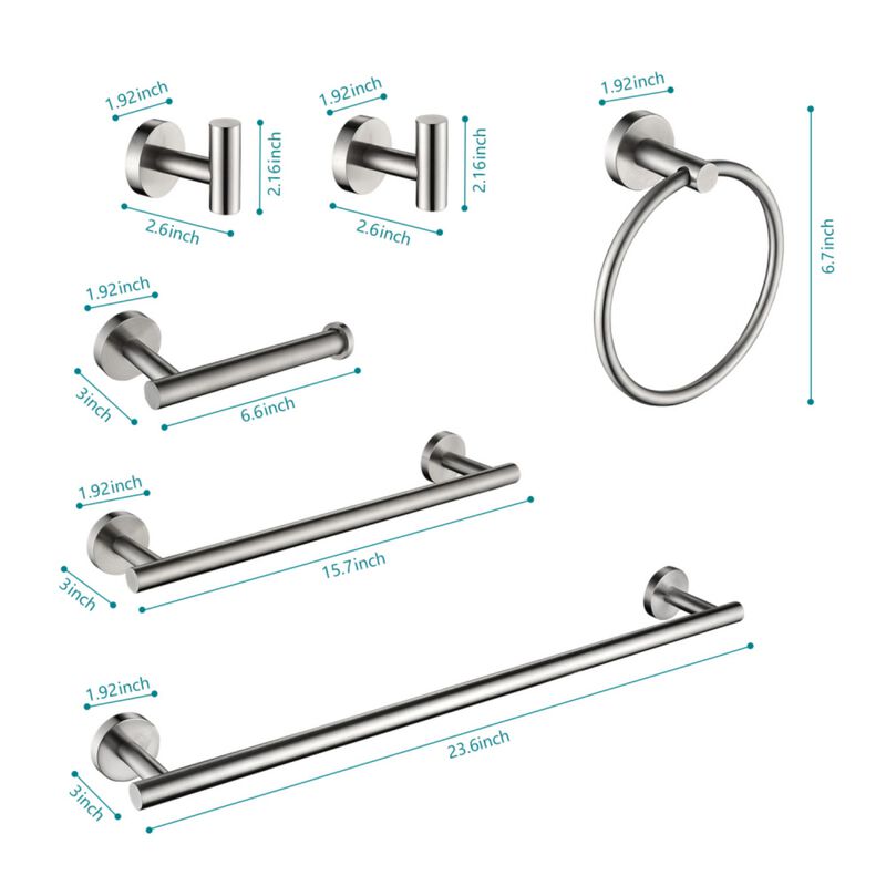 Zeblex Stainless Steel Bathroom Hardware Set image number 9