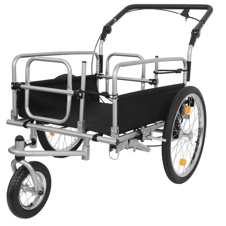 ELEMENT ACE 3-in-1 Heavy-Duty Bike Cargo Trailer E-Bike Compatible Convertible Stroller and Pull Cart with Suspension 110lb Capacity 20 Inch Wheels Included Accessories