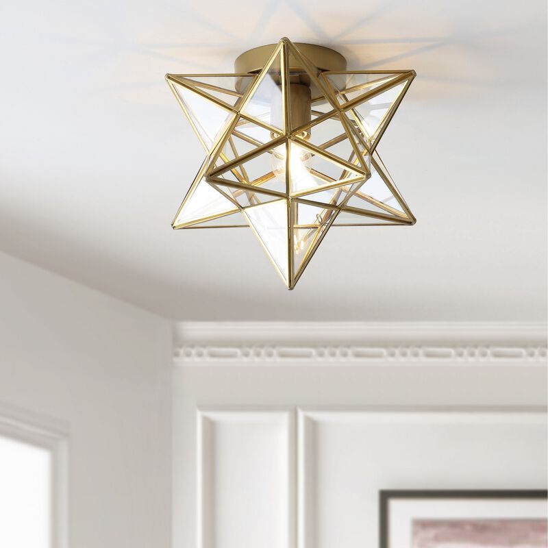 Stella Moravian Star Metal/Clear Glass LED Pendant