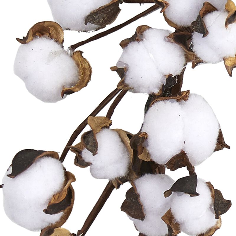 Cotton Ball Spring Artificial Wreath  20-Inch  Unlit