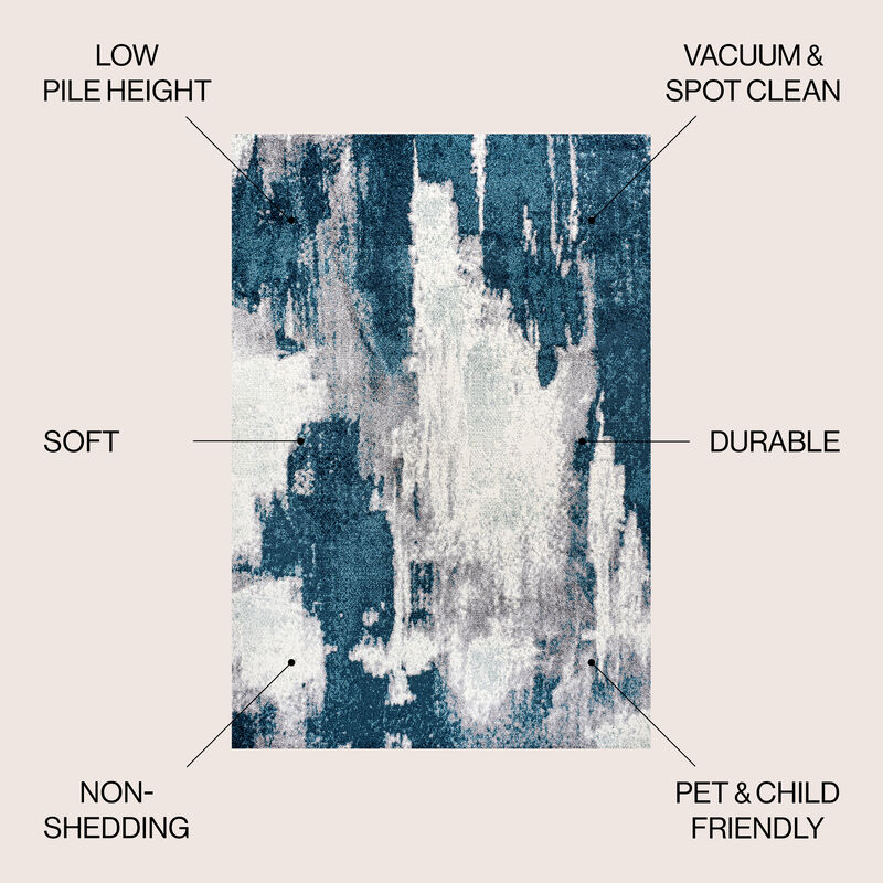 Zoe Contemporary Bohemian Abstract Marble Area Rug