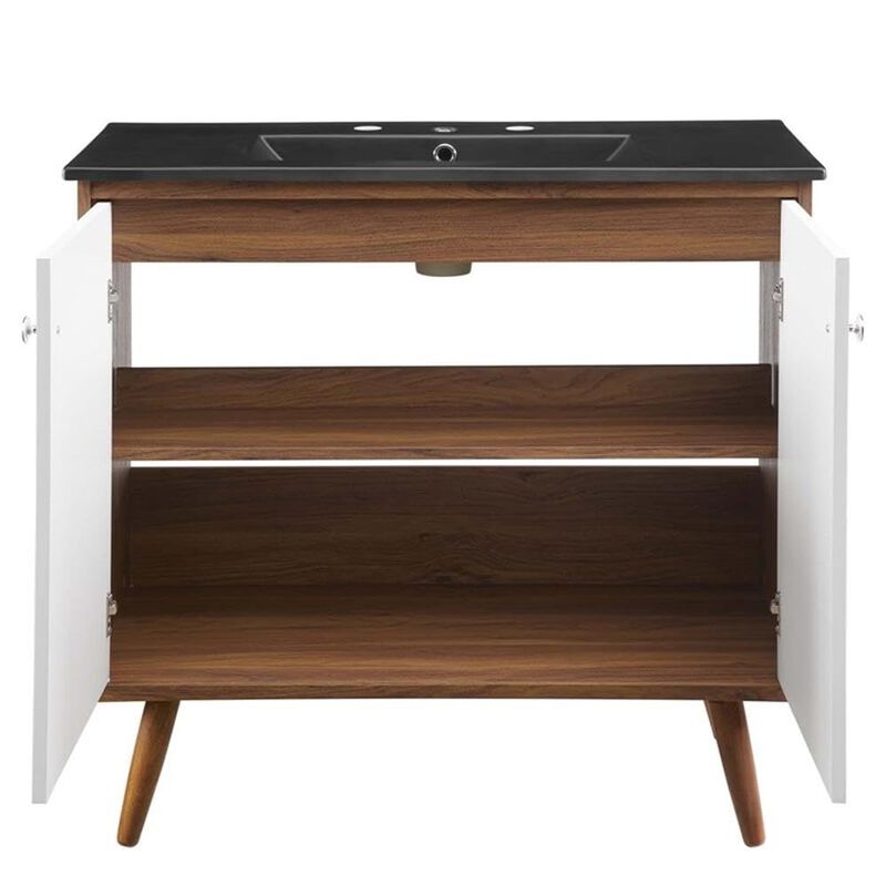 Modway EEI-5394-WAL-BLK Transmit 36" Bathroom Vanity, Walnut Black image number 7