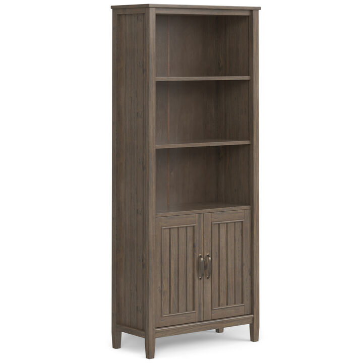 Lev SOLID WOOD 72 inch x 30 inch Transitional Bookcase in Smoky Brown