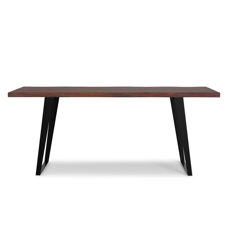 Delta 72 inch x 36 inch Rectangle Modern Industrial Dining Table in Dark Walnut image number 3