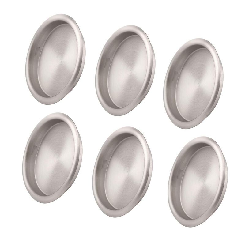 KOVOSCH 6 Pack Closet Door Finger Pull Satin Nickel- 2-1/8