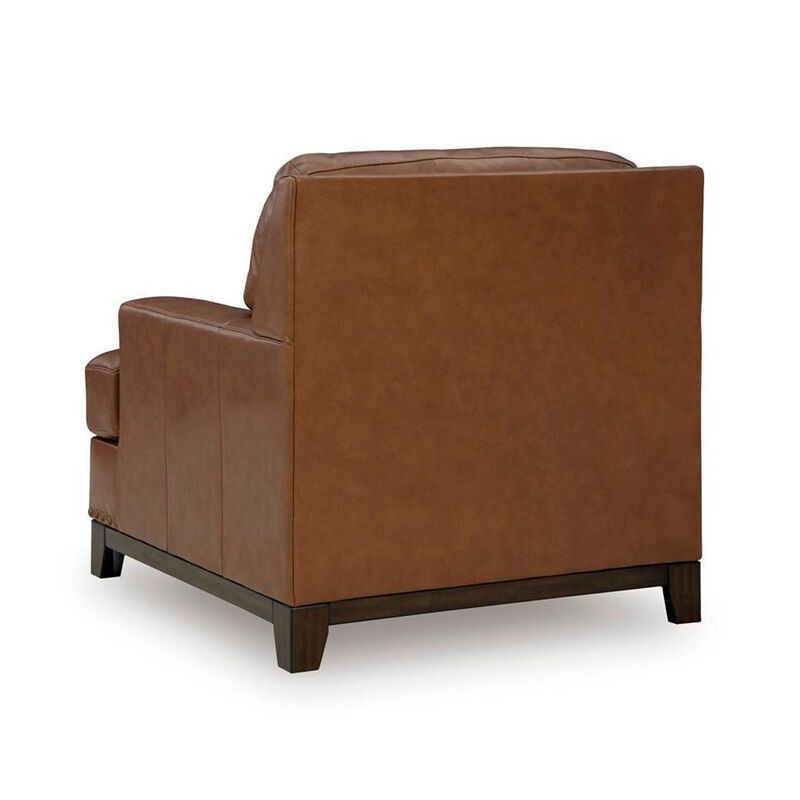 Sany Accent Armchair, Plush and Classic Amber Brown Leather Cushions image number 3