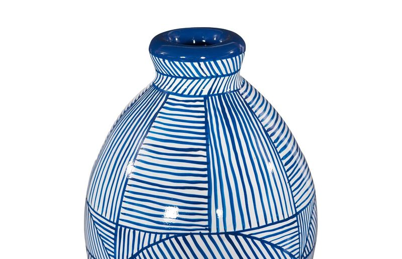 Indigo Mosaic Short Vase image number 3