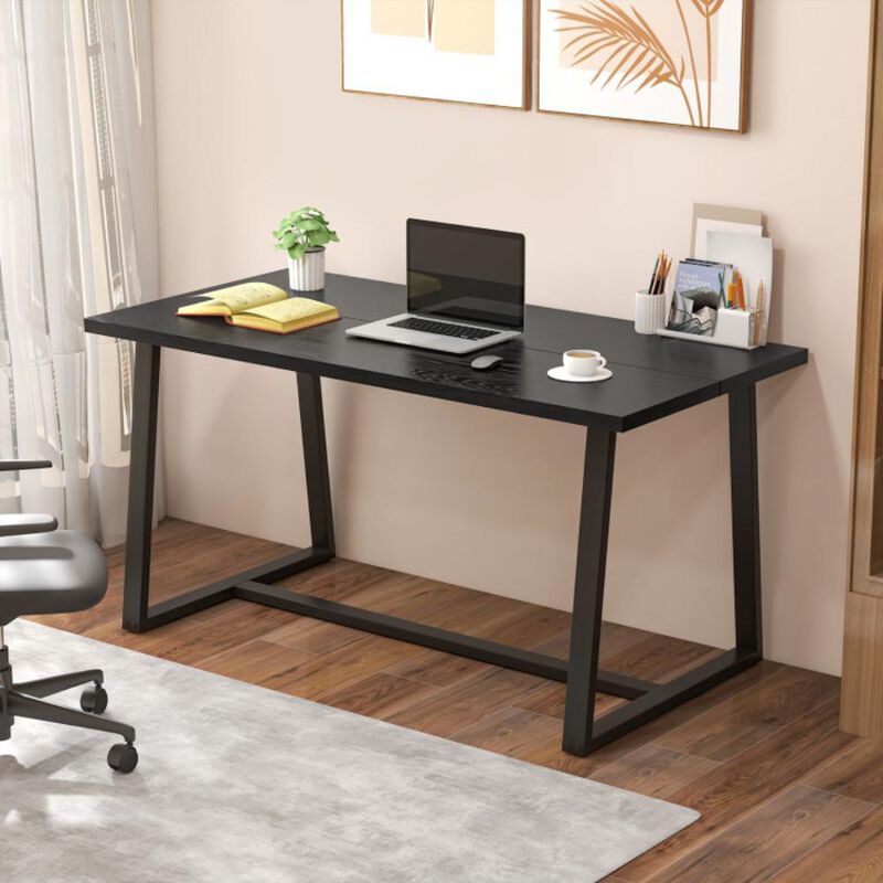 Hivvago Large Dining Table with Heavy-duty Metal Frame and Anti-slip Foot Pads.