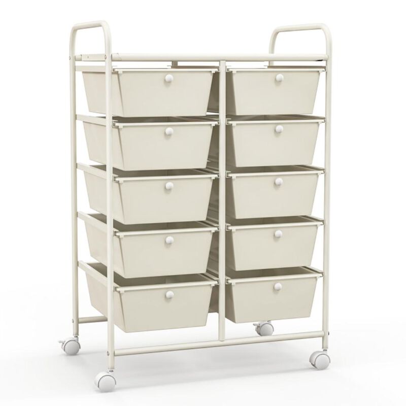 Hivvago 10-Drawer Rolling Storage Cart