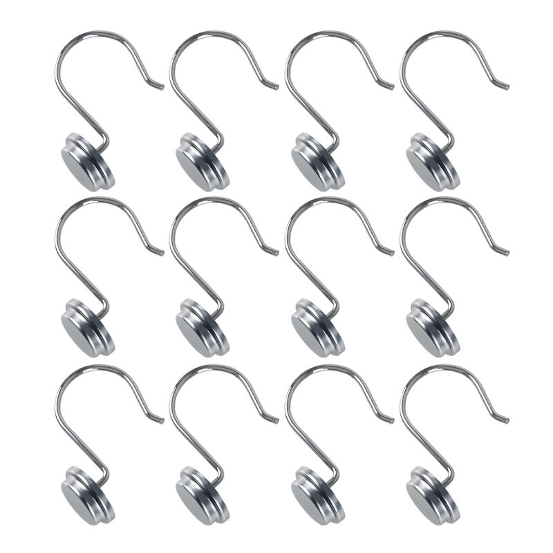 12-Piece Resistant Metal Shower Curtain Hooks image number 3