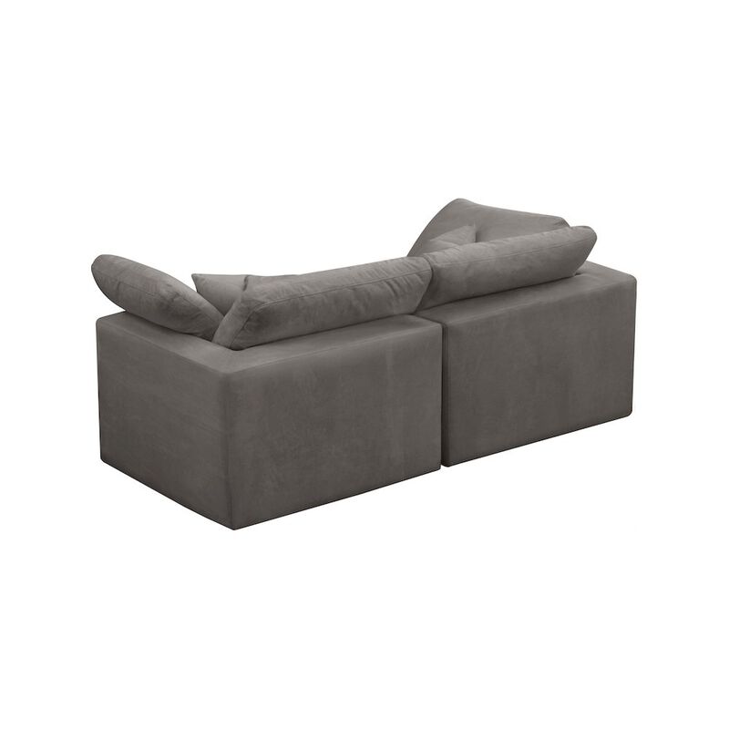 Meridian Furniture Cozy Grey Velvet Comfort Modular Sofa