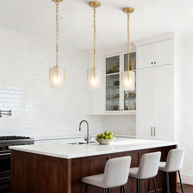 ELEMENT ACE Industrial Pendant Light with Clear Glass Shade Glare-Free Ceiling Light Fixture for Kitchen Island Dining Room Entryway Home Decor image number 4