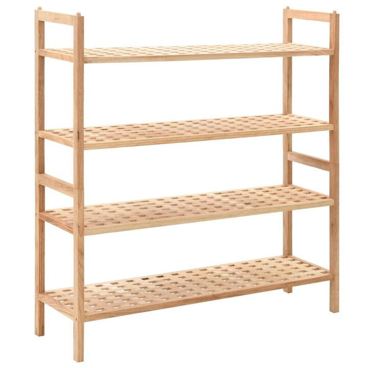 Shoe Rack Brown Solid walnut wood Medium Shoe Rack Rectangular