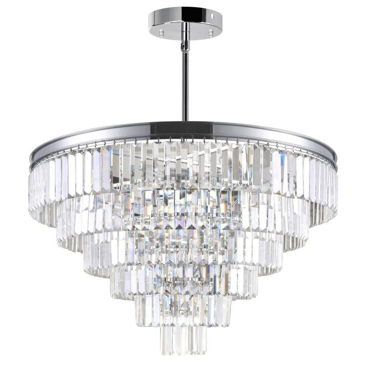 CWI Lighting Weiss 15 Light Down Chandelier With Chrome Finish