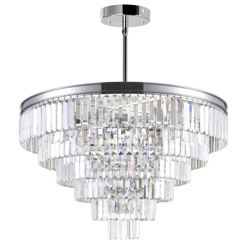 CWI Lighting Weiss 15 Light Down Chandelier With Chrome Finish
