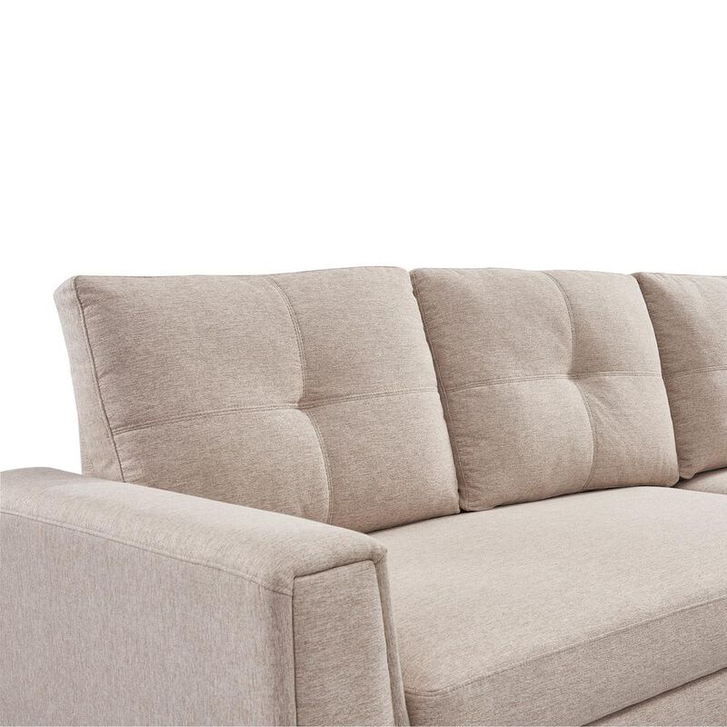 OS Home and Office Furniture Tufted Sectional Chaise Sofa Sleeper with Storage