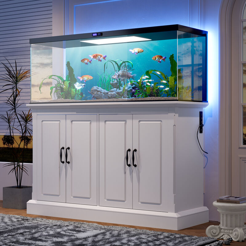 Whisen 55-75 Gallon Cabinet, Fish Tank Stand with Power Outlet, Aquarium Stand image number 1