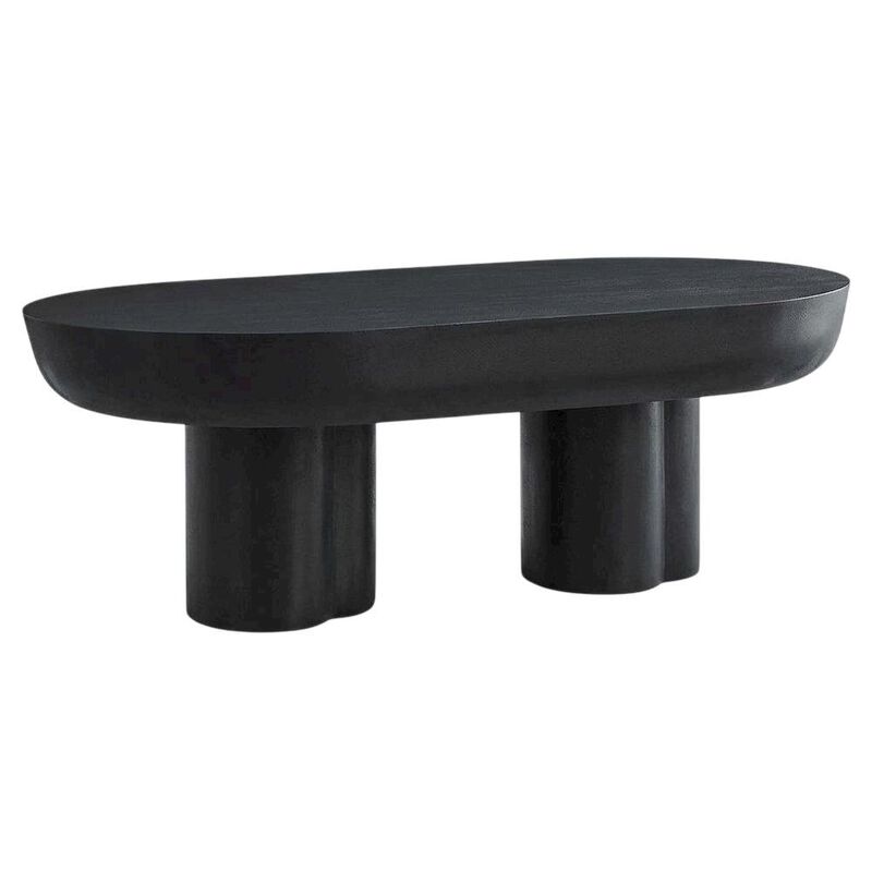 Oval Concrete Coffee Table with Modern Design and Sturdy Surface image number 0