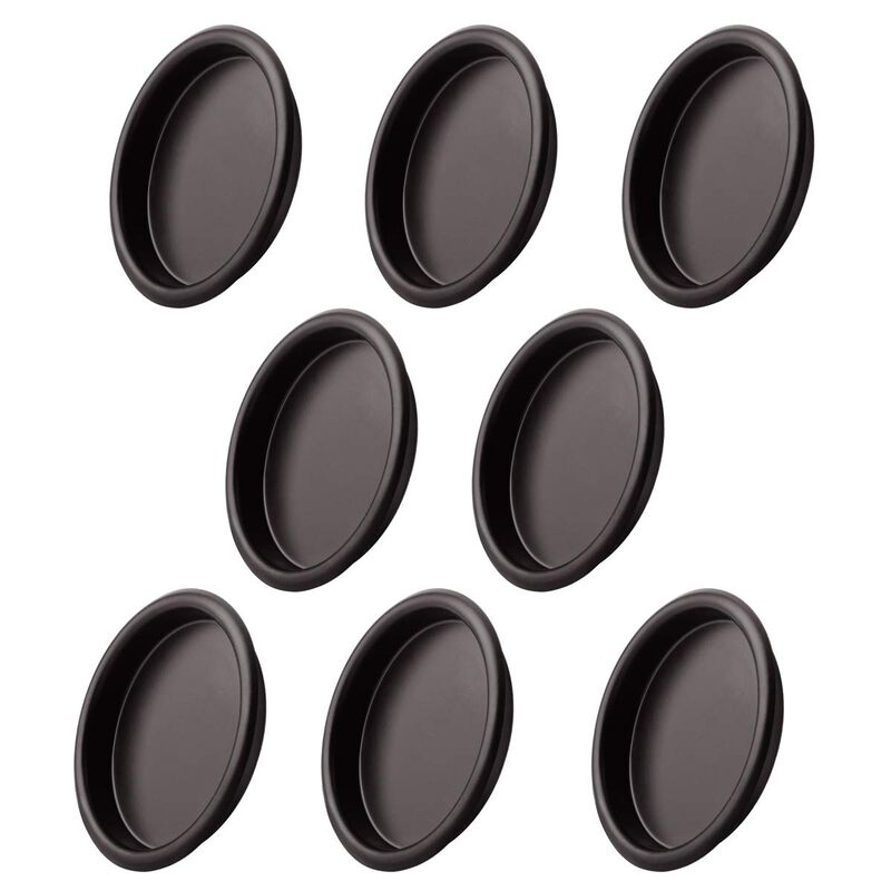 KOVOSCH 8 Pack Closet Door Finger Pull Oil Rubbed Bronze- 2-1/8Round Sliding Finger Door Pull, Easy Snap-in Installation