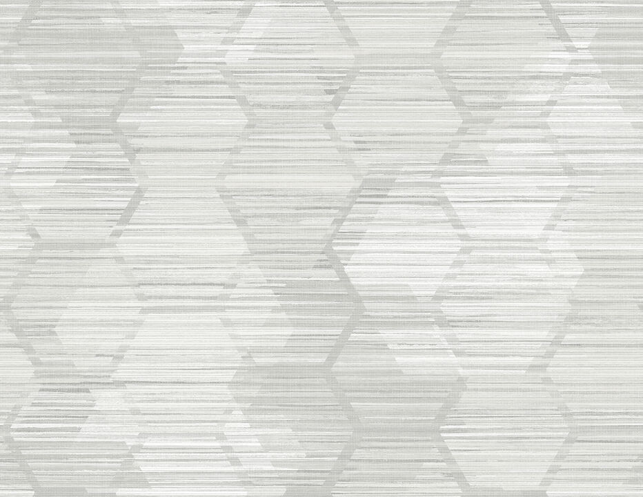 Jabari Light Grey Geometric Faux Grasscloth Wallpaper (Set of 2)