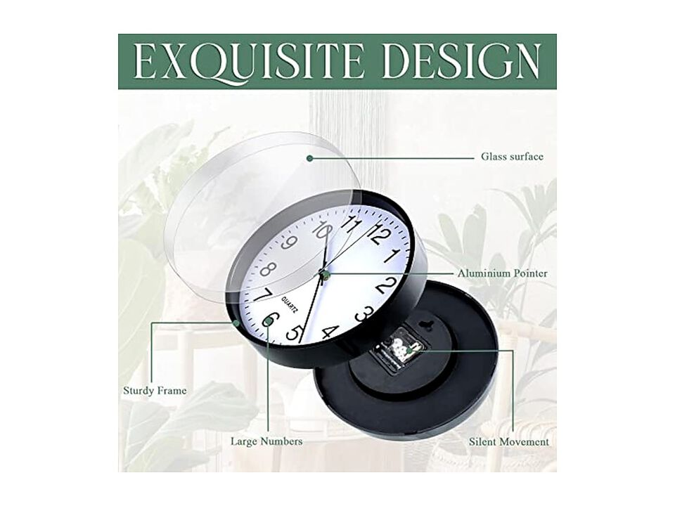 Pcs Bulk Black Wall Clock 10 Inch Silent Non Ticking Easy Read Modern