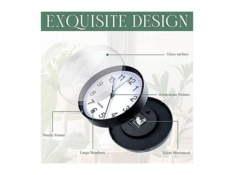 Pcs Bulk Black Wall Clock 10 Inch Silent Non Ticking Easy Read Modern image number 1