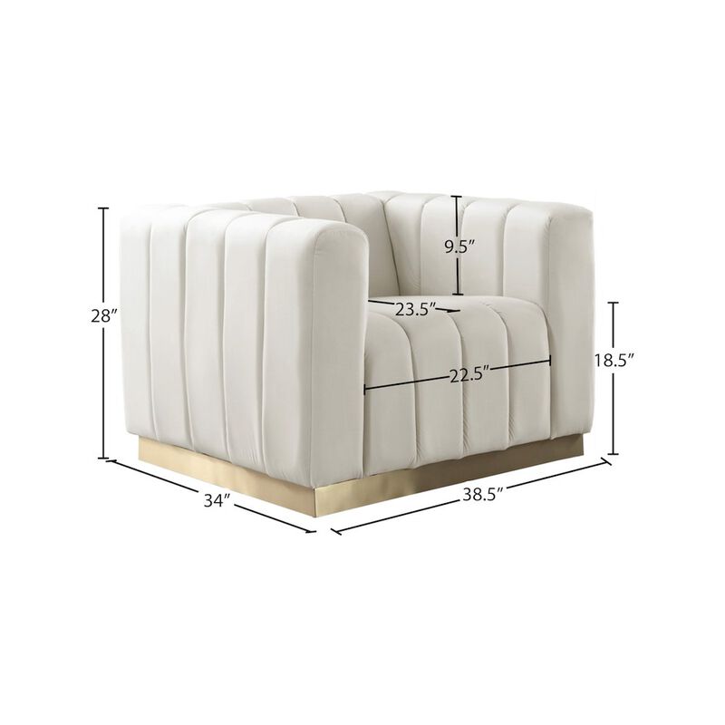 Meridian Furniture Marlon Cream Velvet Chair