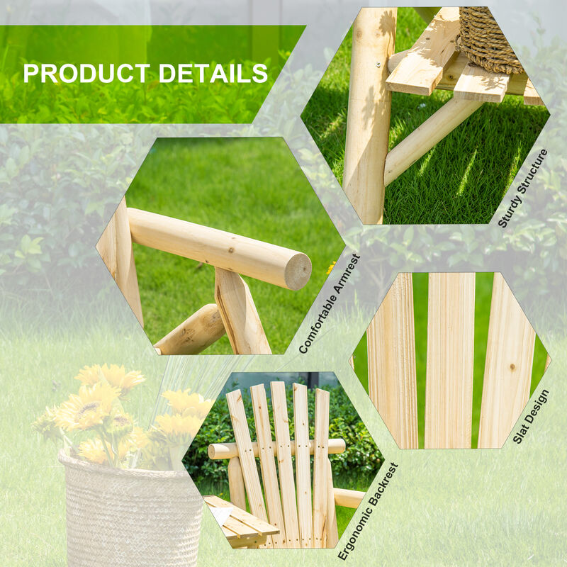 Hivvago Adirondack Patio Chair Bench with Center Table image number 3