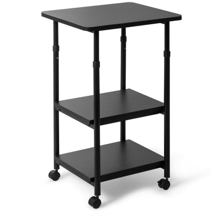 Hivvago 3-tier Adjustable Printer Stand with 360Â° Swivel Casters
