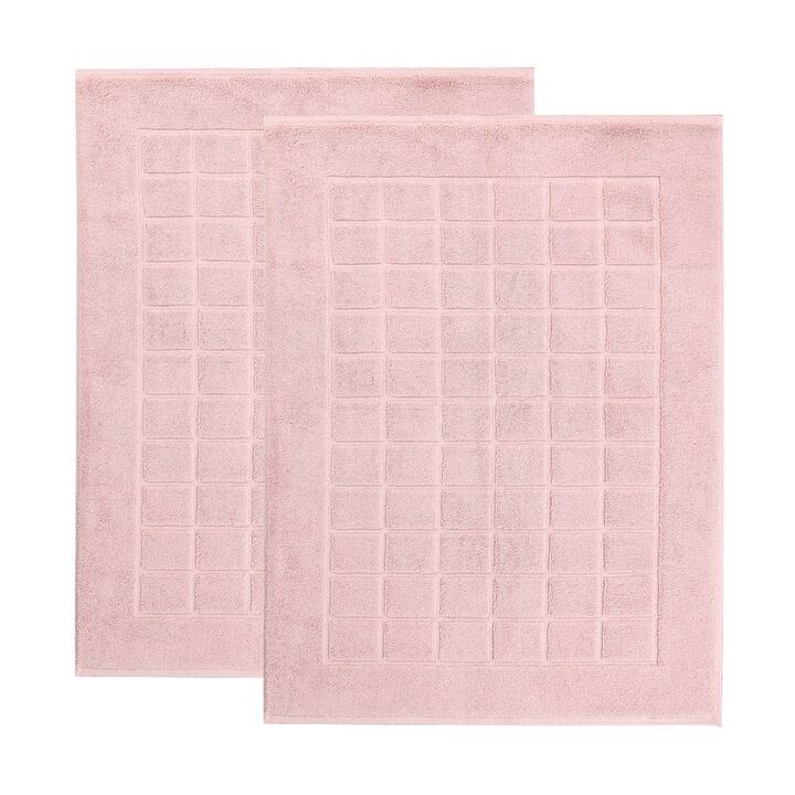 Washable Cotton Checkered Bath Rug Set of 2 for Bathrooms
