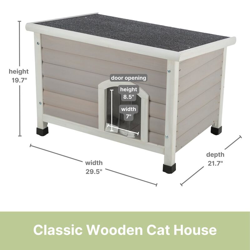 TRIXIE Classic Elevated Weatherproof Cat House, 2 Cover Openings, Indoor-Outdoor image number 3