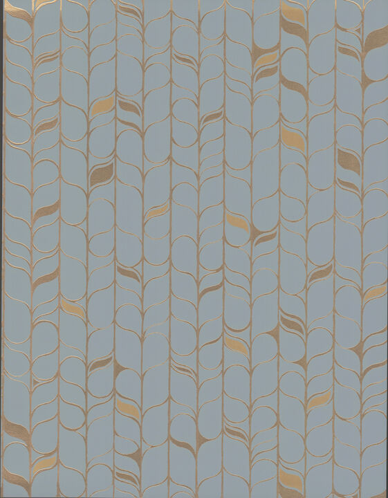 Perfect Petals Blue & Gold Wallpaper