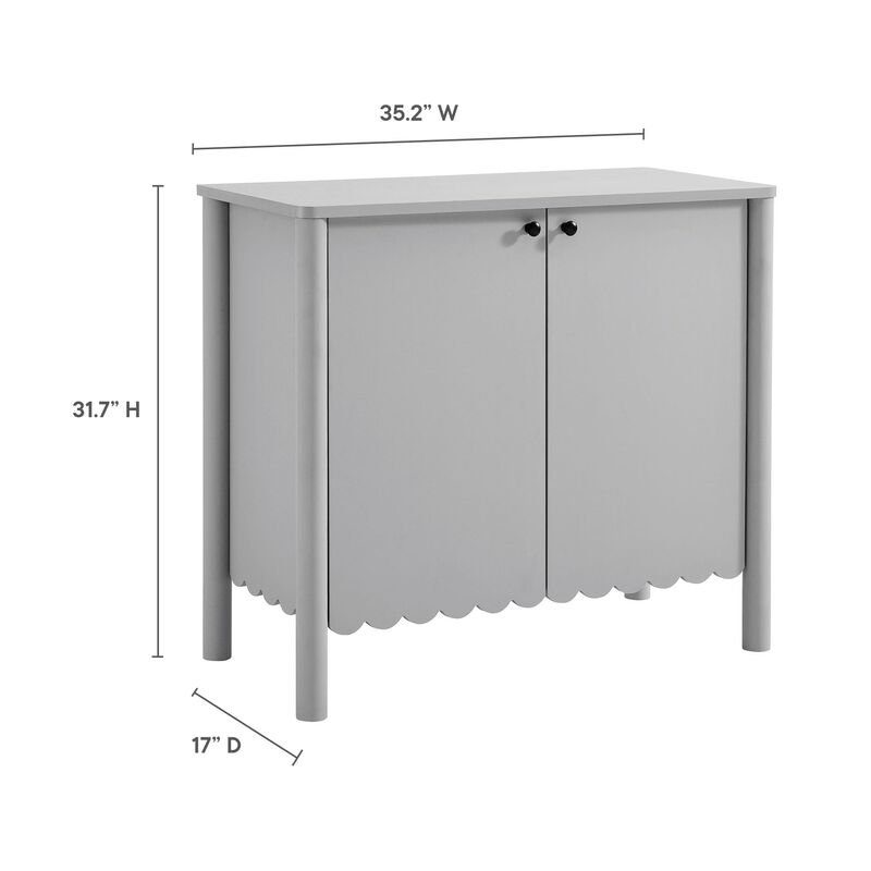 Modway Emmeline 2-Door Scalloped Sideboard in Light Gray image number 2