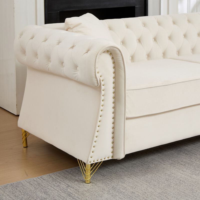 Brast Velvet Chesterfield Sofa image number 6