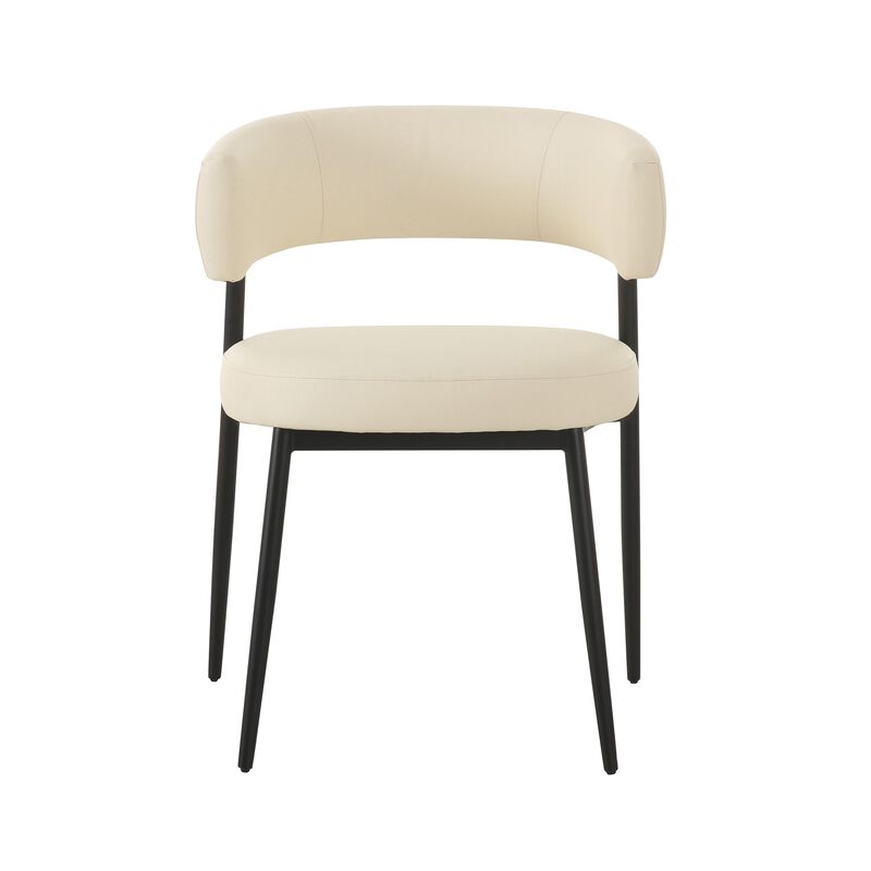 Maxine Cream Vegan Leather Dining Chair