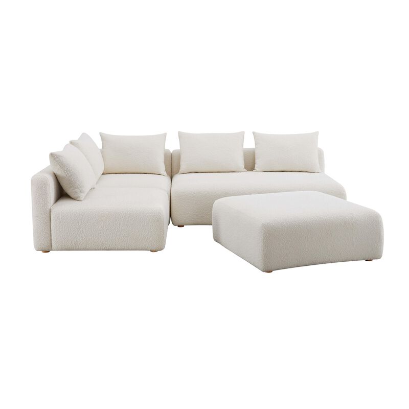 Hangover Cream 4-Piece Modular Chaise Sectional image number 2