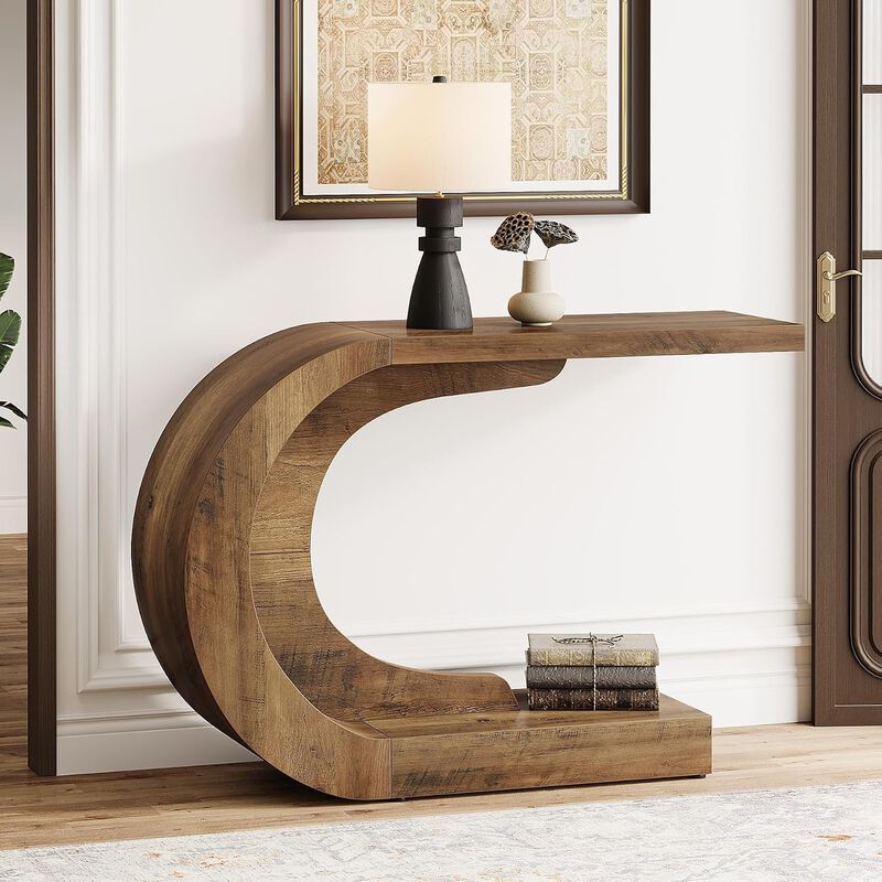 Tribesigns C-Shaped Console Table image number 1