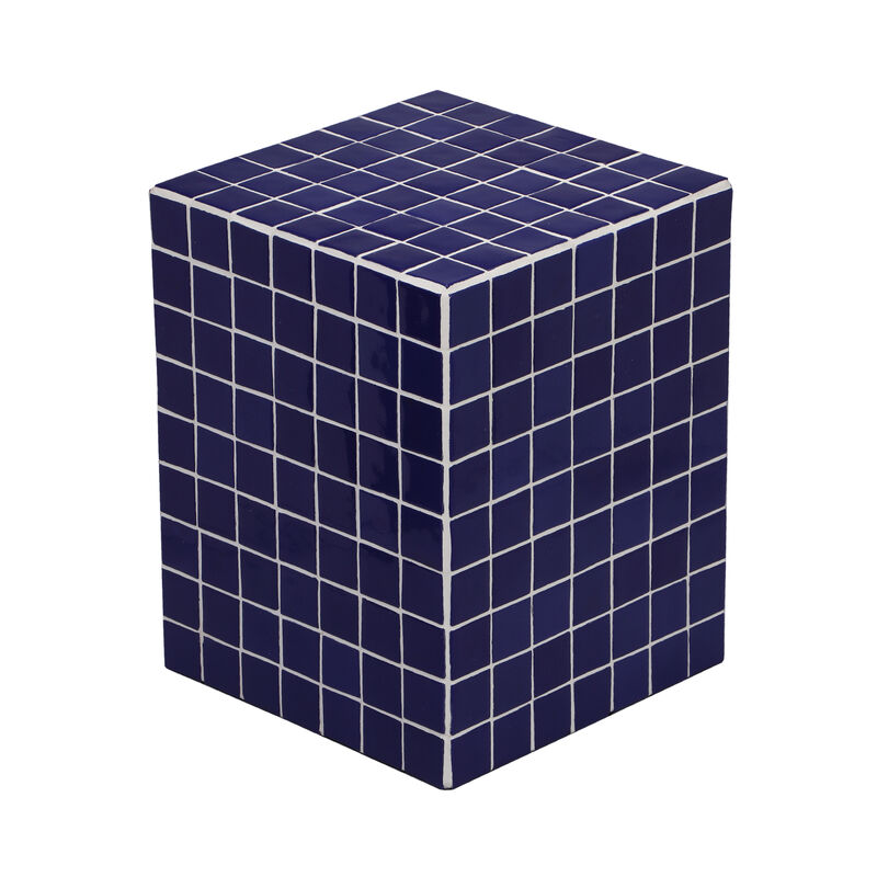 Callista Modern Bohemian Ceramic Tiled Rectangle End Table