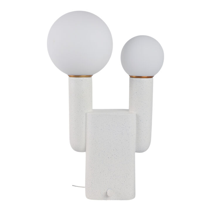 20x12" Double Head Totem Lamp With Base Switch, Wh