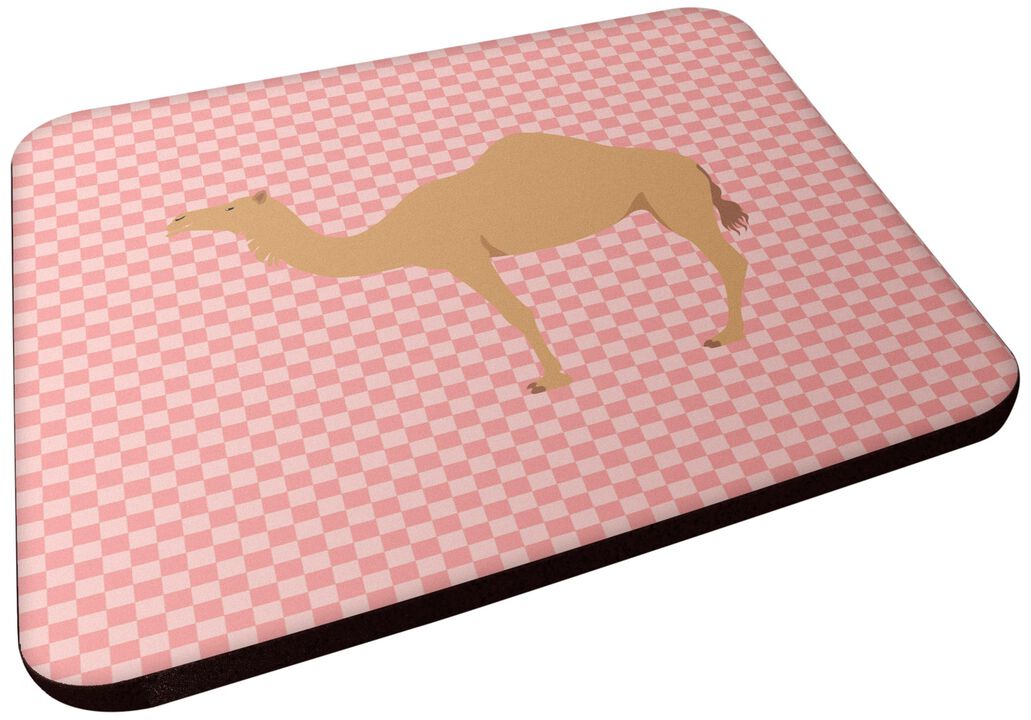 Caroline's Treasures Arabian Camel Dromedary Pink Check Decorative coasters, 3.5, Multicolor