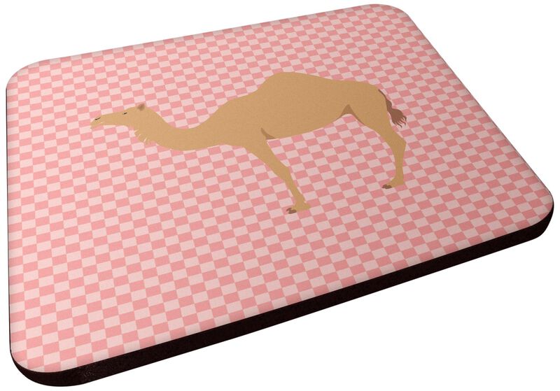 Caroline's Treasures Arabian Camel Dromedary Pink Check Decorative coasters, 3.5, Multicolor