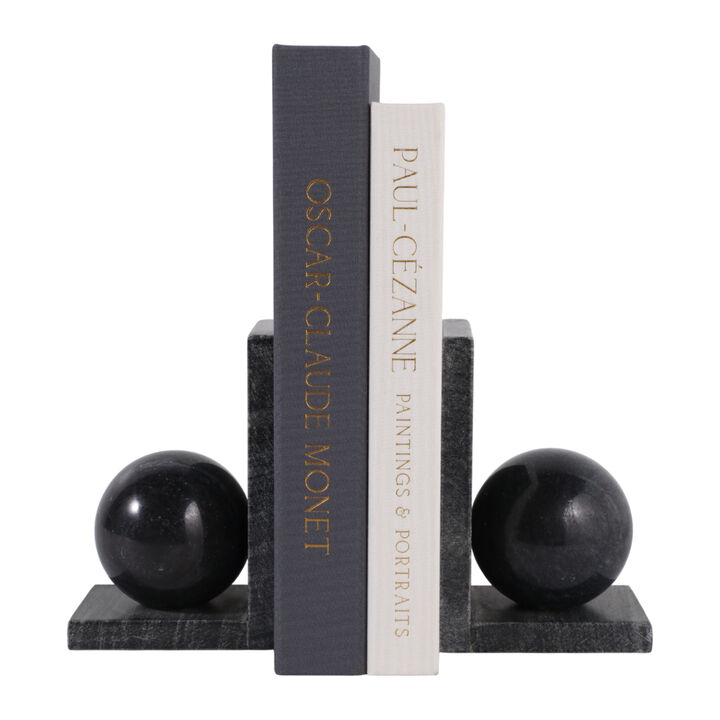 S/2 Marble Bookend W/3" Orb